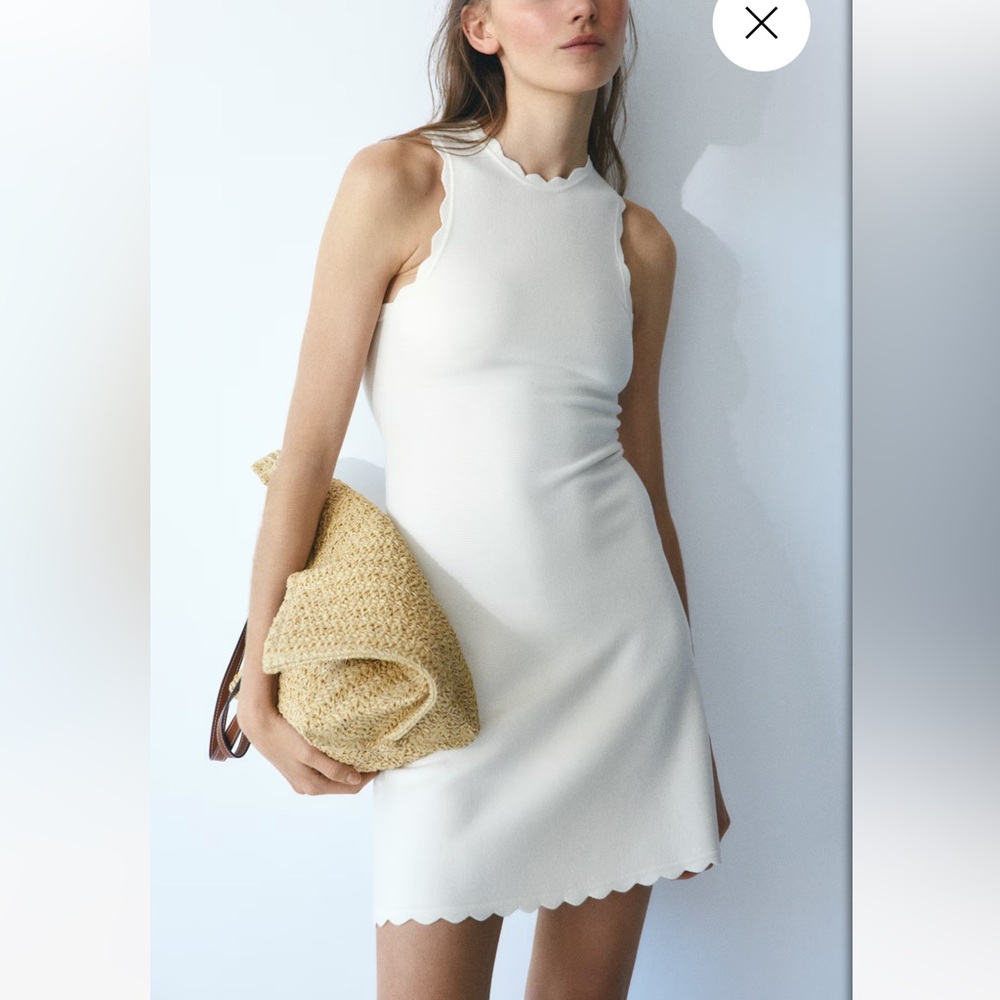 H&M SCALLOPED MINI DRESS - Picture 4 of 6